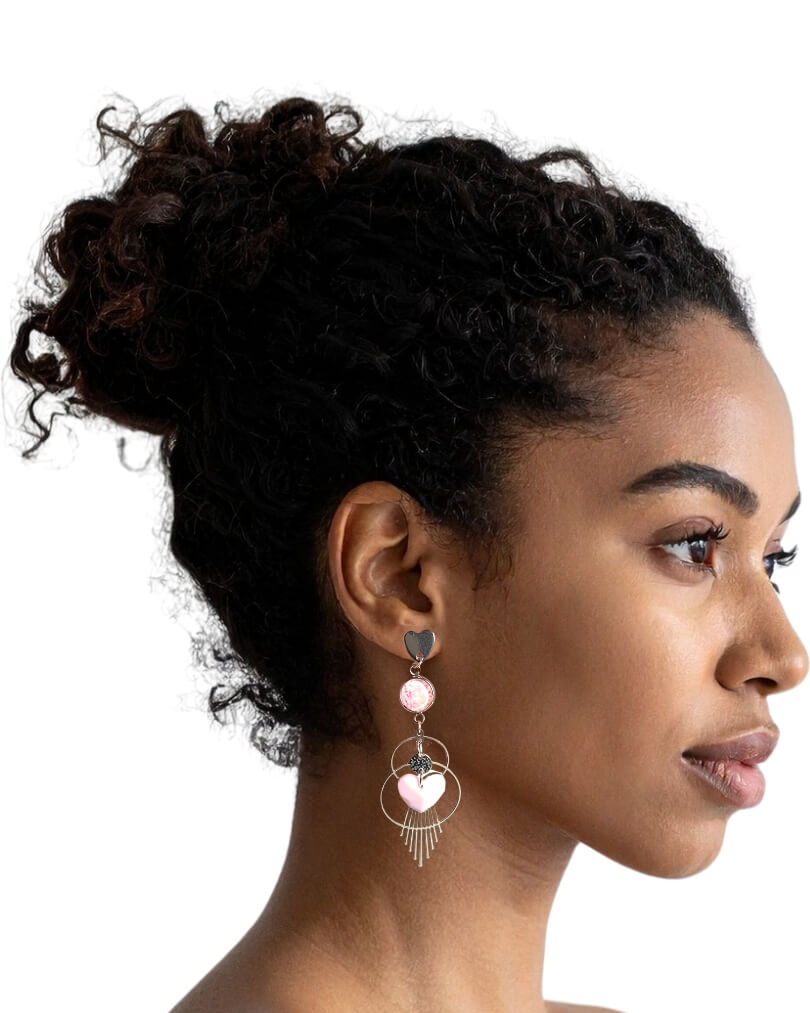 boucles-oreilles-coeur-rose boucles d'oreilles les valentines